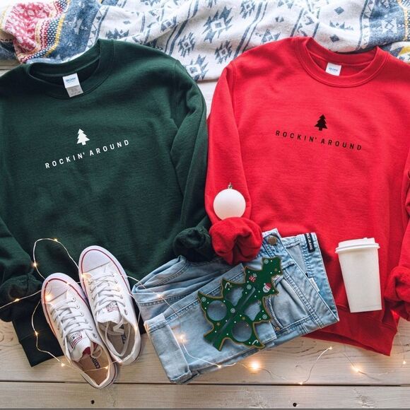 NWT Wool + Pepper Co. ROCKIN AROUND Unisex Christmas Crewneck Sweatshirt - Picture 8 of 10